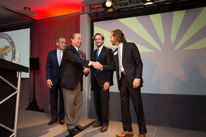 Ryan DeMenna presenting Senator Frank Pratt the Senate Liberty Award at the 2018 GOP Legislative Salute